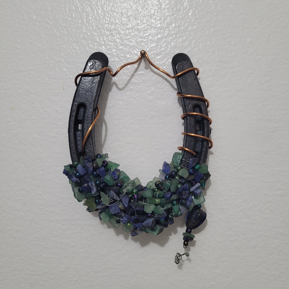 Green and Blue Stone Horseshoe Wall Art